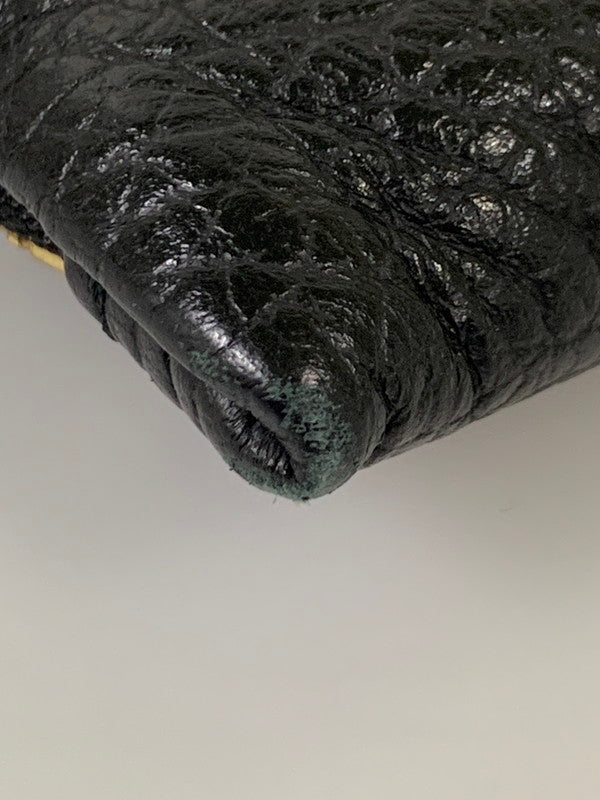 【中古品】【レディース】 PORTER ポーター × 5525 GALLERY ５５２５ギャラリー FRINGE POUCH 5525-LP10 フリンジポーチ 巾着 バッグ レザー レディース 188-251121-em-07-min カラー：ブラック 万代Net店