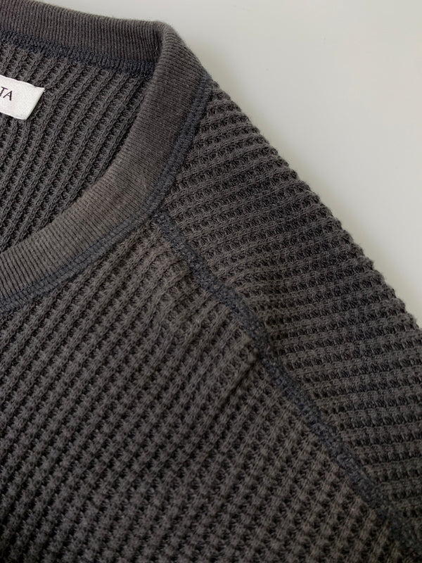 【中古品】【メンズ】 CIOTA シオタ WAFFLE MESH LONG SLEEVE T-SHIRT CSLM-121M ワッフル メッシュ ロング スリーブ 長袖 Tシャツ メンズ トップス 140-260731-em-49-min カラー：グレー 万代Net店