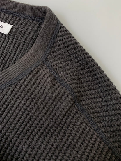 【中古品】【メンズ】 CIOTA シオタ WAFFLE MESH LONG SLEEVE T-SHIRT CSLM-121M ワッフル メッシュ ロング スリーブ 長袖 Tシャツ メンズ トップス 140-260731-em-49-min カラー：グレー 万代Net店