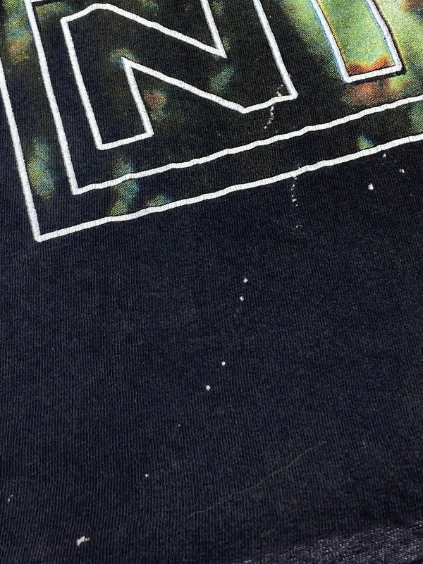 【現状渡し品】【メンズ】 NINE INCH NAILS ナイン・インチ・ネイルズ 00's BOOTLEG RAP DESIGN PRINT TEE 00年代 ブートレグ ラップデザイン プリントTシャツ 半袖 トップス 146-251120-kk-14-min サイズ：L カラー：ブラック 万代Net店
