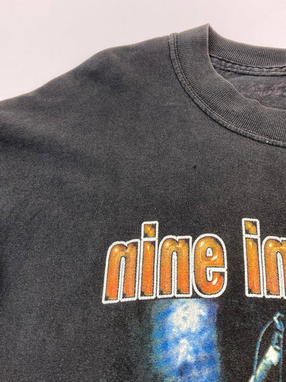 【現状渡し品】【メンズ】 NINE INCH NAILS ナイン・インチ・ネイルズ 00's BOOTLEG RAP DESIGN PRINT TEE 00年代 ブートレグ ラップデザイン プリントTシャツ 半袖 トップス 146-251120-kk-14-min サイズ：L カラー：ブラック 万代Net店