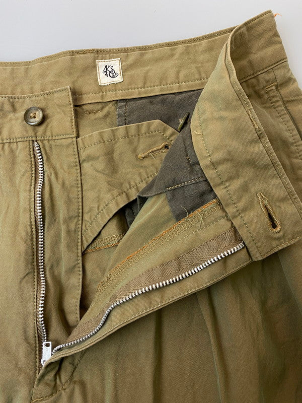 【中古品】【メンズ】 KAPTAIN SUNSHINE 2TUCK TROUSERS PANTS KS6SPT01 キャプテンサンシャイン 2タックトラウザーズパンツ ボトムス 151-251125-yn-14-min サイズ：32 カラー：カーキベースで角度によって色味が変わって見えます 万代Net店
