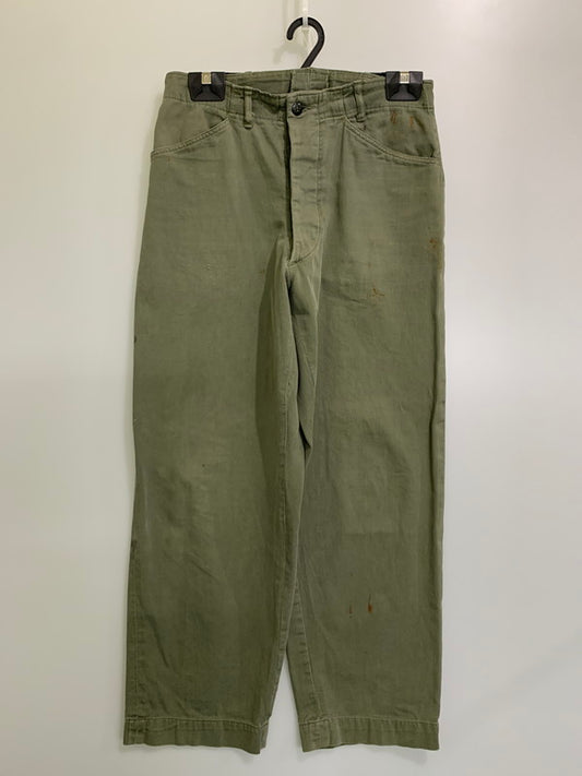 【中古品】【メンズ】 U.S.NAVY アメリカ海軍 40's N-3 UTILITY TROUSERS VINTAGE 40年代 N-3 ユーティリティートラウザーズ ボトムス パンツ 157-251119-kk-29-min サイズ：表記無し 下記参照 カラー：ミリタリーグリーン 万代Net店