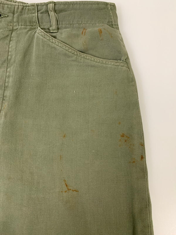【中古品】【メンズ】 U.S.NAVY アメリカ海軍 40's N-3 UTILITY TROUSERS VINTAGE 40年代 N-3 ユーティリティートラウザーズ ボトムス パンツ 157-251119-kk-29-min サイズ：表記無し 下記参照 カラー：ミリタリーグリーン 万代Net店