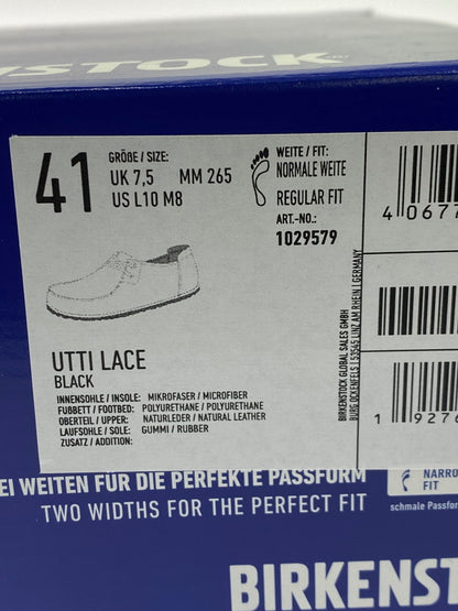 【中古美品】【メンズ】 BIRKENSTOCK ビルケンシュトック UTTI LACE 1029579 ウッティレース コンフォート フラットシューズ 革靴 164-251120-kk-44-min サイズ：41 カラー：BLACK 万代Net店