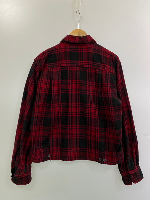 【中古品】【メンズ】 ALEXANDER'S 60's WOOL SHIRT アレクサンダース 60年代 ウールシャツ 長袖シャツ トップス 146-251125-yn-09-min サイズ：M カラー：レッド/ブラック 万代Net店