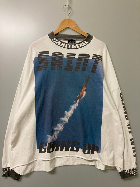 【中古品】【メンズ】 SAINT MICHAEL セントマイケル 23AW LS TEE GOING SM-A23-0000-013 2023年秋冬 長袖Tシャツ トップス 141-251125-jt-06-min サイズ：XXL カラー：ホワイト 万代Net店