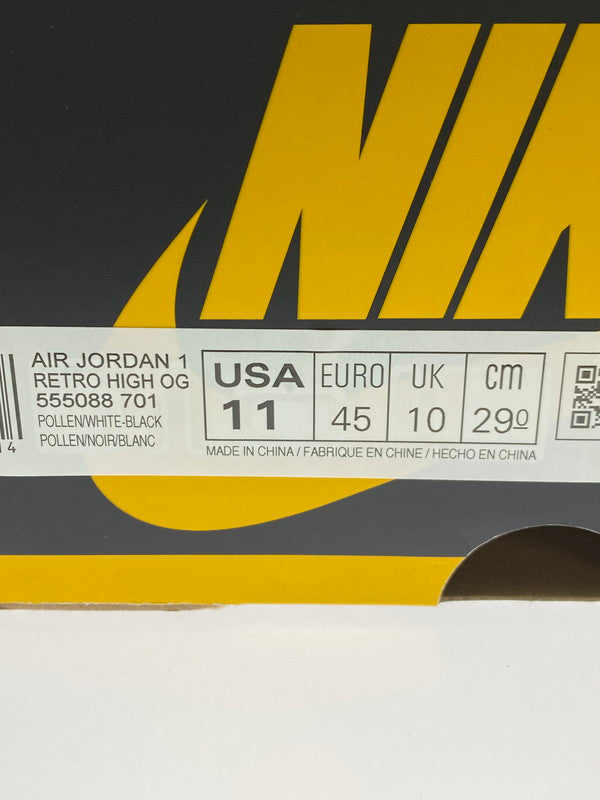 【未使用品】【メンズ】 NIKE ナイキ AIR JORDAN 1 HIGH OG POLLEN 555088-701 エア ジョーダン 1 レトロ ハイ オリジナル ポレン スニーカー 靴 160-251120-kk-31-min カラー：POLLEN/WHITE-BLACK 万代Net店