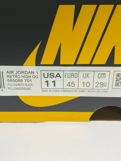 【未使用品】【メンズ】 NIKE ナイキ AIR JORDAN 1 HIGH OG POLLEN 555088-701 エア ジョーダン 1 レトロ ハイ オリジナル ポレン スニーカー 靴 160-251120-kk-31-min カラー：POLLEN/WHITE-BLACK 万代Net店