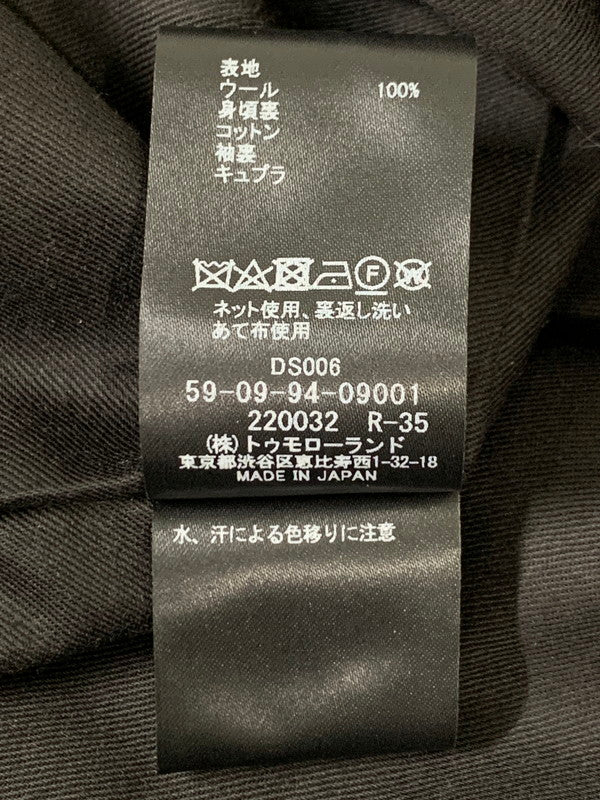 【中古品】【メンズ】 CABaN キャバン 23AW WOOL GABARDINE STAND COLLAR COAT 59-09-94-09001 ウールギャバジン スタンドカラー コート アウター 140-251119-kk-24-min サイズ：S カラー：ブラック 万代Net店