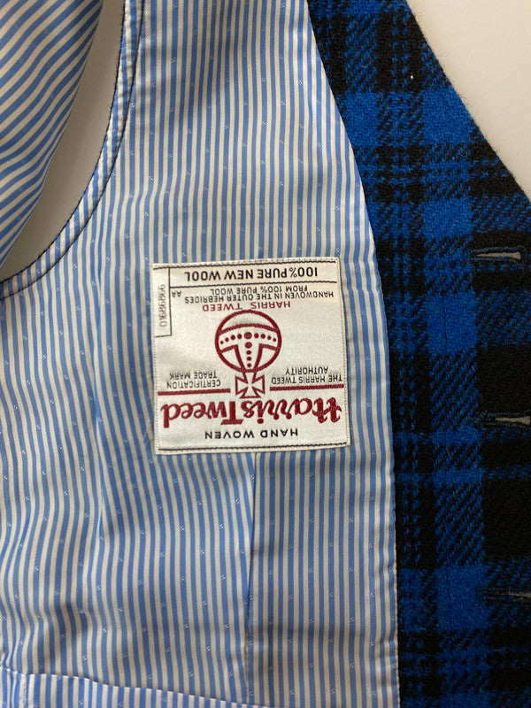 【中古品】【メンズ】 THE STYLIST JAPAN ザスタイリストジャパン HARRIS TWEED 3ピース ハリスツイード スリーピーススーツ メンズ セットアップ 140-251121-em-33-min サイズ：S カラー：ブルー/ブラック（チェック柄） 万代Net店