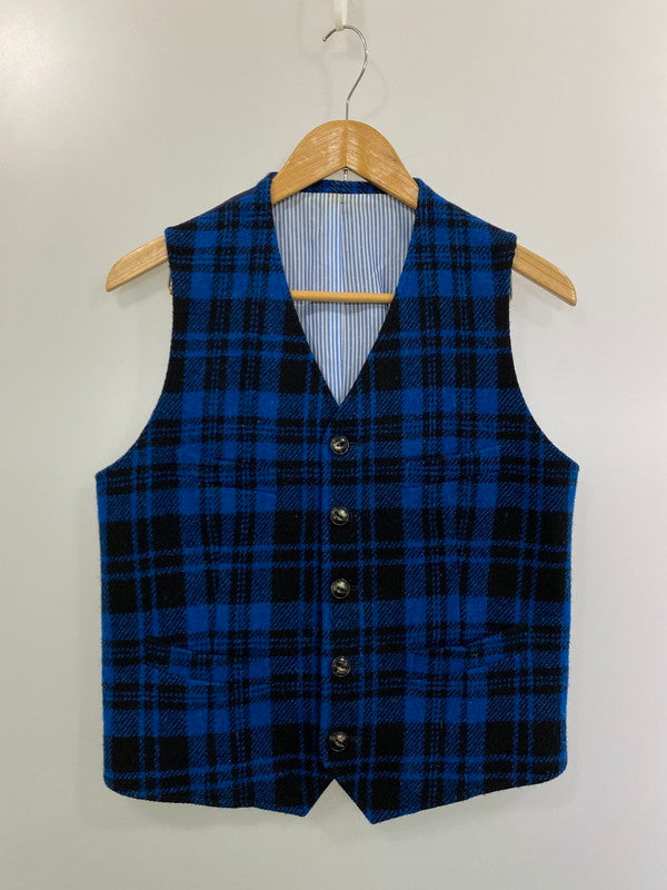 【中古品】【メンズ】 THE STYLIST JAPAN ザスタイリストジャパン HARRIS TWEED 3ピース ハリスツイード スリーピーススーツ メンズ セットアップ 140-251121-em-33-min サイズ：S カラー：ブルー/ブラック（チェック柄） 万代Net店