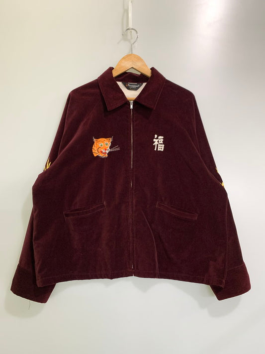 【中古品】【メンズ】 TOWNCRAFT タウンクラフト × WAIPER ウェイパー 別注 コラボ SOUVENIR VIET-NAM JACKET VELOUR TL24S002WP スーベニア ベトナムジャケット ベロア ライトアウター 145-251119-kk-27-min サイズ：L カラー：ワイン 万代Net店