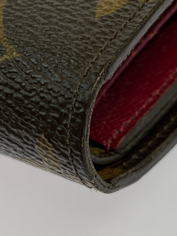 【現状渡し品】【レディース】 LOUIS VUITTON ルイ・ヴィトン モノグラム ポルトフォイユ･マリールー コンパクト M60494 三つ折り財布 コンパクトウォレット 179-251129-kk-38-min カラー：フューシャ 万代Net店
