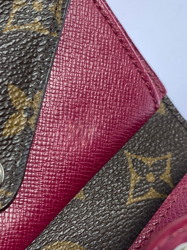 【現状渡し品】【レディース】 LOUIS VUITTON ルイ・ヴィトン モノグラム ポルトフォイユ･マリールー コンパクト M60494 三つ折り財布 コンパクトウォレット 179-251129-kk-38-min カラー：フューシャ 万代Net店