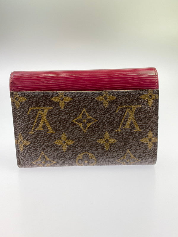 【現状渡し品】【レディース】 LOUIS VUITTON ルイ・ヴィトン モノグラム ポルトフォイユ･マリールー コンパクト M60494 三つ折り財布 コンパクトウォレット 179-251129-kk-38-min カラー：フューシャ 万代Net店