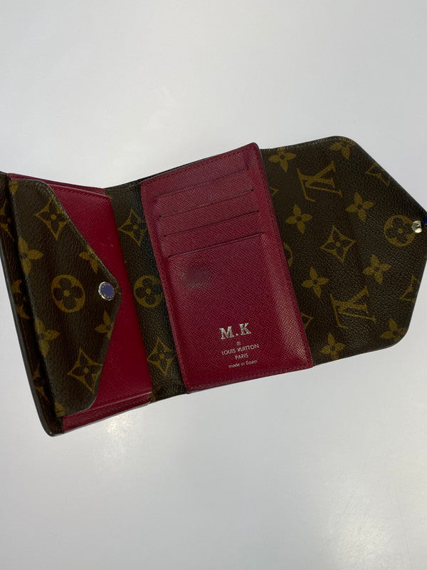 【現状渡し品】【レディース】 LOUIS VUITTON ルイ・ヴィトン モノグラム ポルトフォイユ･マリールー コンパクト M60494 三つ折り財布 コンパクトウォレット 179-251129-kk-38-min カラー：フューシャ 万代Net店