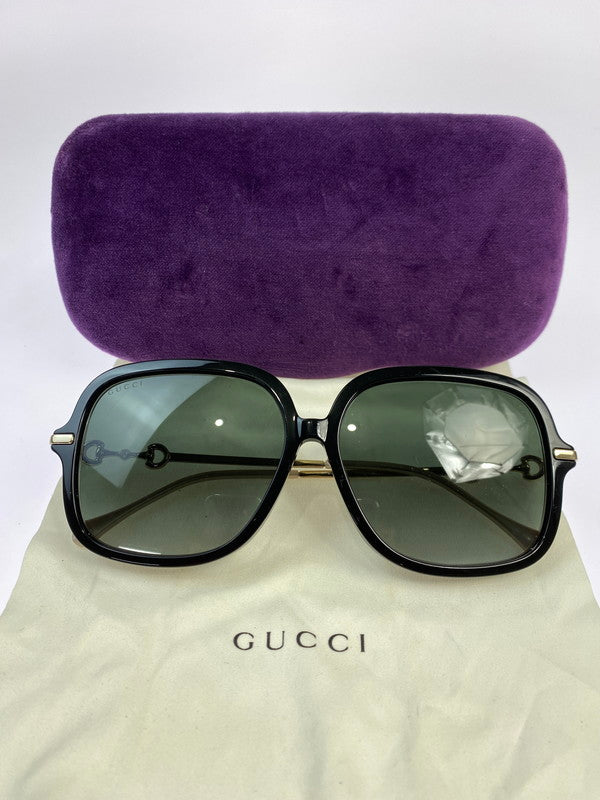 【中古品】【レディース】 GUCCI グッチ SQUARE SUNGLAS GG0884SA スクエア サングラス ホースビット アイウェア アクセサリー 183-251129-kk-43-min サイズ：58ロ14-145 カラー：ブラック/ゴールド 万代Net店