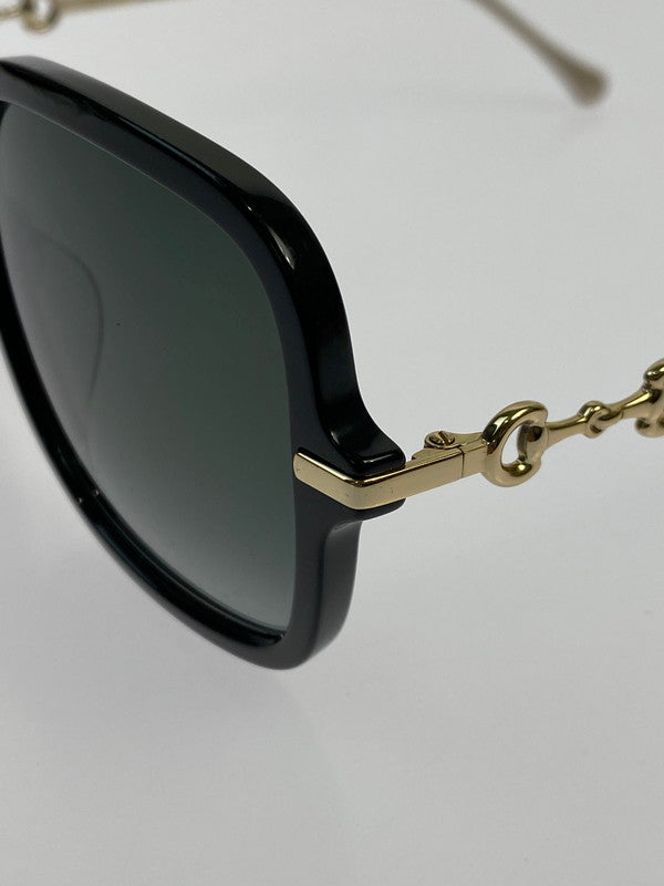 【中古品】【レディース】 GUCCI グッチ SQUARE SUNGLAS GG0884SA スクエア サングラス ホースビット アイウェア アクセサリー 183-251129-kk-43-min サイズ：58ロ14-145 カラー：ブラック/ゴールド 万代Net店