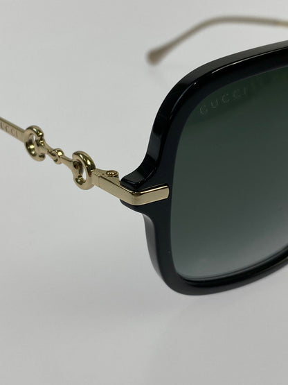 【中古品】【レディース】 GUCCI グッチ SQUARE SUNGLAS GG0884SA スクエア サングラス ホースビット アイウェア アクセサリー 183-251129-kk-43-min サイズ：58ロ14-145 カラー：ブラック/ゴールド 万代Net店