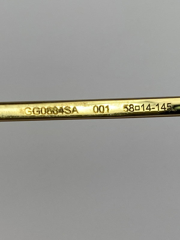 【中古品】【レディース】 GUCCI グッチ SQUARE SUNGLAS GG0884SA スクエア サングラス ホースビット アイウェア アクセサリー 183-251129-kk-43-min サイズ：58ロ14-145 カラー：ブラック/ゴールド 万代Net店