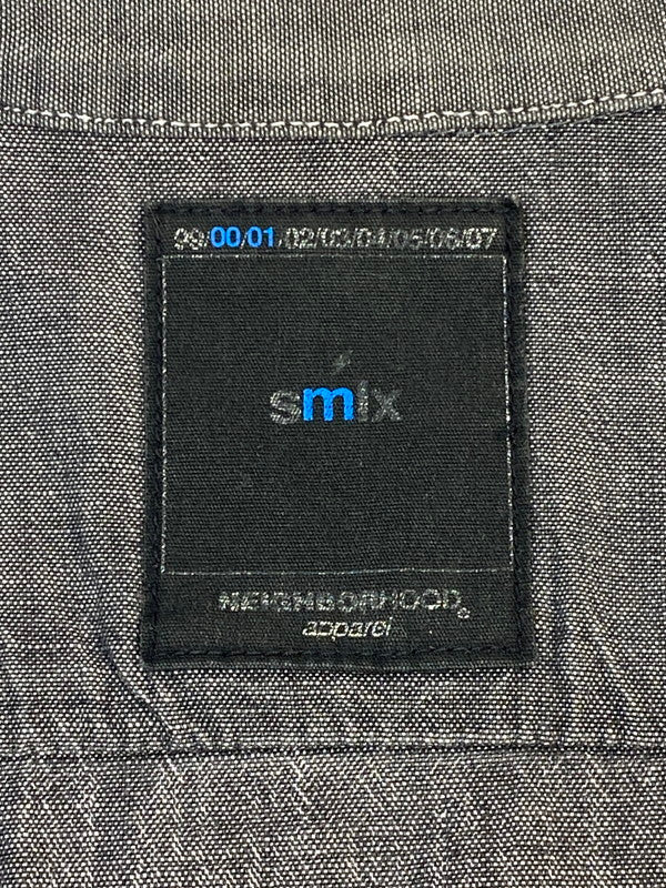 【現状渡し品】【メンズ】 NEIGHBORHOOD ネイバーフッド SMLX WORK SHIRT ワークシャツ 長袖シャツ トップス 142-251225-yn-02-min サイズ：M カラー：ブラック 万代Net店