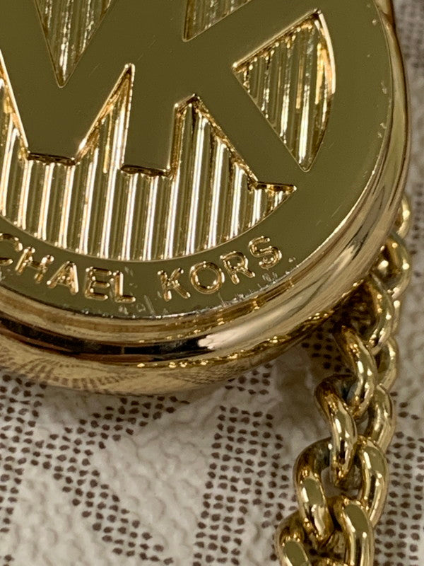 【中古品】【レディース】 Michael Kors マイケルコース HAMILTON ハミルトン サッチェル ショルダーバッグ スモール MKシグネチャー レディース バッグ カバン 180-251121-em-01-min カラー：バニラ 万代Net店