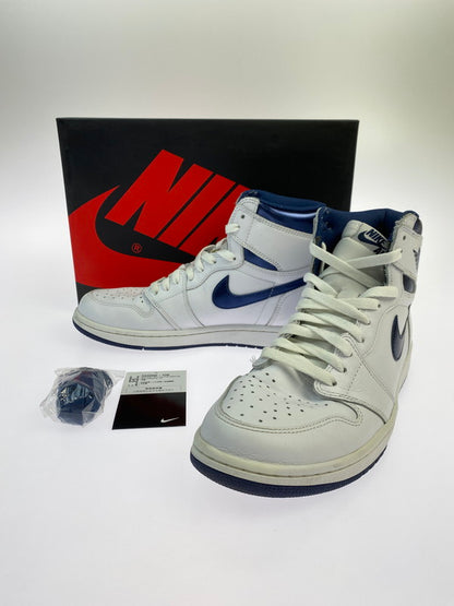 【中古品】【メンズ】 NIKE ナイキ AIR JORDAN 1 RETRO HIGH OG METALLIC NAVY (2016) 555088-106 エア ジョーダン 1 レトロ ハイ オリジナル スニーカー 靴 160-251120-kk-28-min カラー：WHITE/MIDNIGHT NAVY 万代Net店
