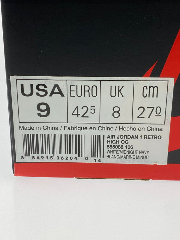 【中古品】【メンズ】 NIKE ナイキ AIR JORDAN 1 RETRO HIGH OG METALLIC NAVY (2016) 555088-106 エア ジョーダン 1 レトロ ハイ オリジナル スニーカー 靴 160-251120-kk-28-min カラー：WHITE/MIDNIGHT NAVY 万代Net店