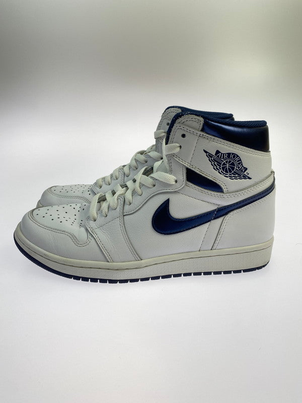 【中古品】【メンズ】 NIKE ナイキ AIR JORDAN 1 RETRO HIGH OG METALLIC NAVY (2016) 555088-106 エア ジョーダン 1 レトロ ハイ オリジナル スニーカー 靴 160-251120-kk-28-min カラー：WHITE/MIDNIGHT NAVY 万代Net店