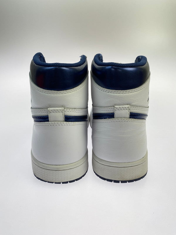 【中古品】【メンズ】 NIKE ナイキ AIR JORDAN 1 RETRO HIGH OG METALLIC NAVY (2016) 555088-106 エア ジョーダン 1 レトロ ハイ オリジナル スニーカー 靴 160-251120-kk-28-min カラー：WHITE/MIDNIGHT NAVY 万代Net店