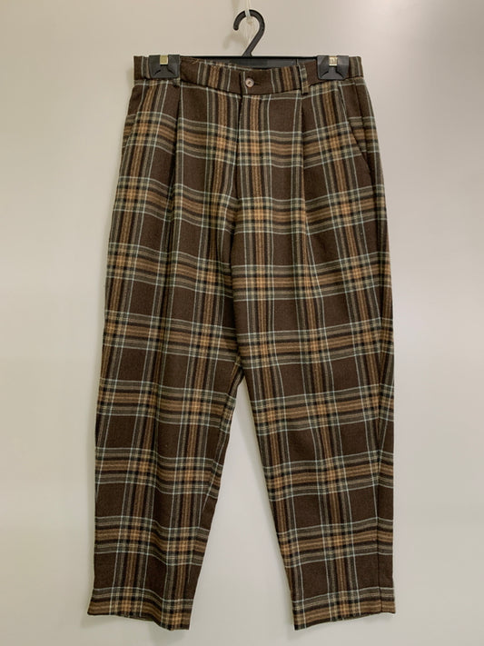 【中古品】【メンズ】 PROPS STORE プロップスストア WOOL CHECK PANT ウール チェック パンツ メンズ ボトムス 151-260710-em-11-min サイズ：44 カラー：ブラウン系 万代Net店