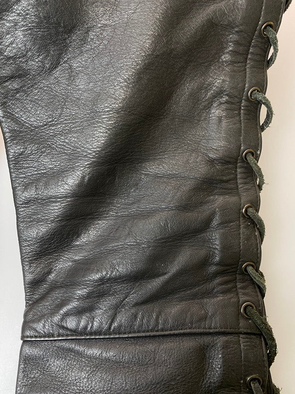 【現状渡し品】【メンズ】 HARRO STREET WEAR LEATHER PANT ハローストリートウェア レザーパンツ ボトムス 157-251125-yn-16-min サイズ：46 カラー：ブラック 万代Net店