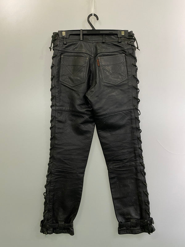【現状渡し品】【メンズ】 HARRO STREET WEAR LEATHER PANT ハローストリートウェア レザーパンツ ボトムス 157-251125-yn-16-min サイズ：46 カラー：ブラック 万代Net店