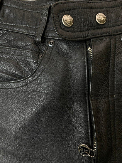 【現状渡し品】【メンズ】 HARRO STREET WEAR LEATHER PANT ハローストリートウェア レザーパンツ ボトムス 157-251125-yn-16-min サイズ：46 カラー：ブラック 万代Net店