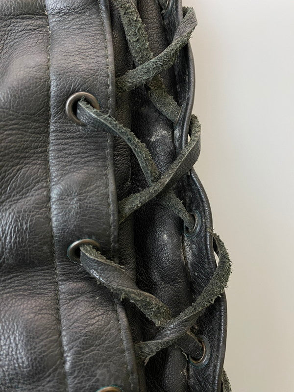 【現状渡し品】【メンズ】 HARRO STREET WEAR LEATHER PANT ハローストリートウェア レザーパンツ ボトムス 157-251125-yn-16-min サイズ：46 カラー：ブラック 万代Net店