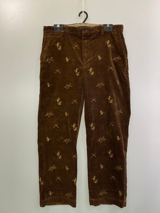 【中古品】【メンズ】 POLO RALPH LAUREN ポロ・ラルフローレン 90's CORDUROY PANTS 90年代 鴨刺繍 コーデュロイパンツ ボトムス 157-251125-yn-15-min サイズ：36/30 カラー：ブラウン 万代Net店