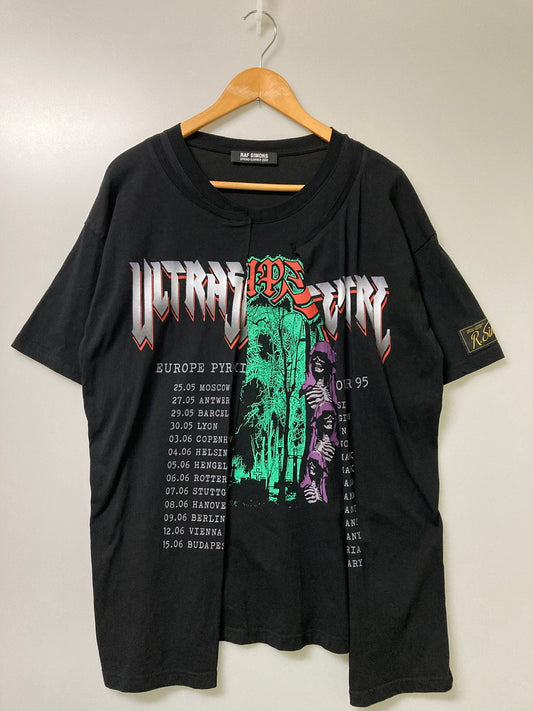 【中古品】【メンズ】 RAF SIMONS ラフシモンズ 22SS SMALL FIT DOUBLED TEE 221-141A 2022年春夏 スモール フィット ダブレッド Tシャツ トップス 141-251125-jt-07-min サイズ：XL カラー：ブラック 万代Net店