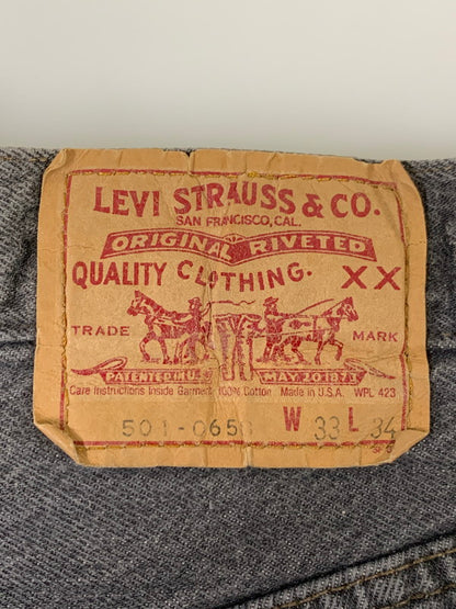 【中古品】【メンズ】 Levi's リーバイス 先染め BLACK DENIM PANT 501-0658 ブラック デニムパンツ ボトムス 157-251126-jt-11-min サイズ：W33 L34 カラー：ブラックインディゴ 万代Net店