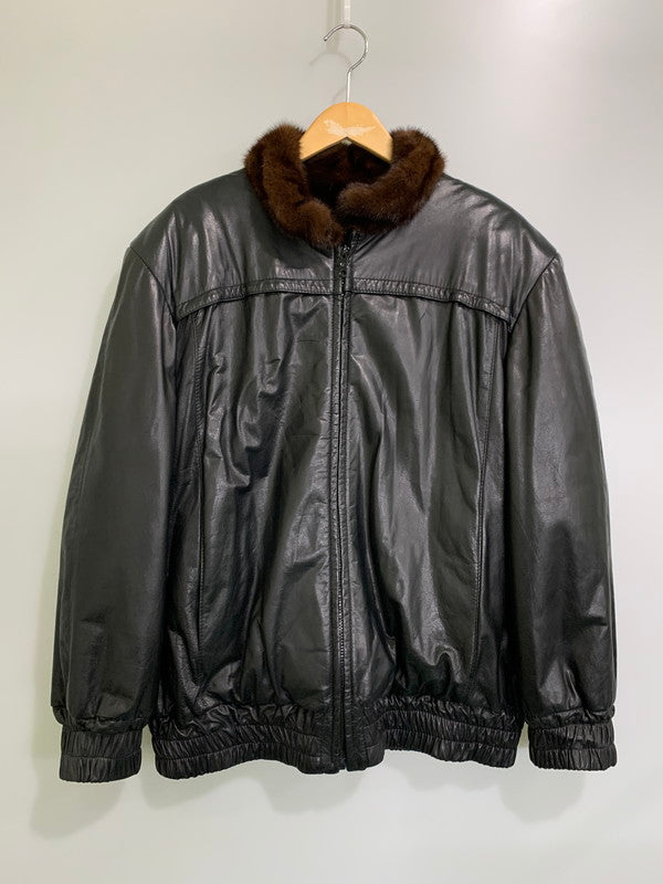 【中古品】【メンズ】 USED ユーズド REALFUR REVERSIBLE LEATHER JACKET リアルファー リバーシブル レザー ジャケット アウター 147-251126-jt-10-min カラー：ブラック/ブラウン 万代Net店