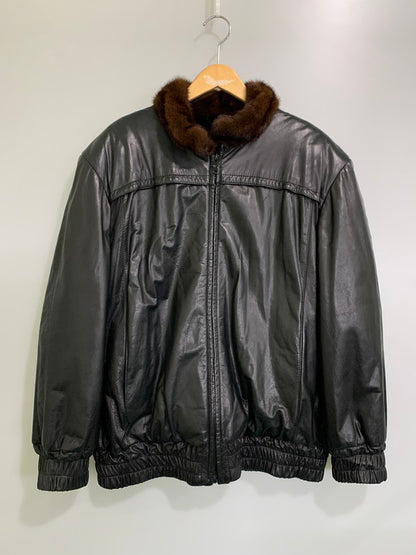 【中古品】【メンズ】 USED ユーズド REALFUR REVERSIBLE LEATHER JACKET リアルファー リバーシブル レザー ジャケット アウター 147-251126-jt-10-min カラー：ブラック/ブラウン 万代Net店