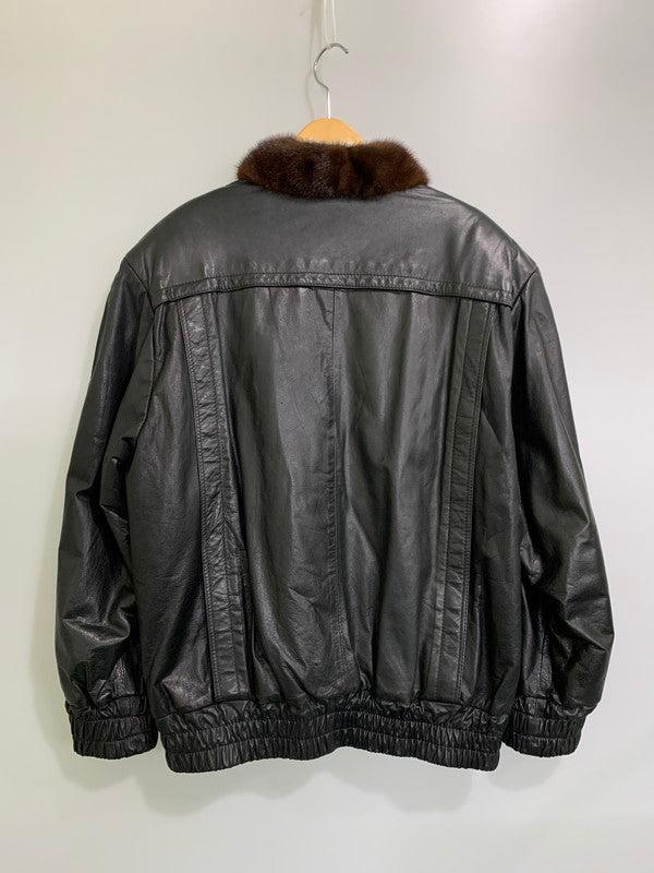 【中古品】【メンズ】 USED ユーズド REALFUR REVERSIBLE LEATHER JACKET リアルファー リバーシブル レザー ジャケット アウター 147-251126-jt-10-min カラー：ブラック/ブラウン 万代Net店