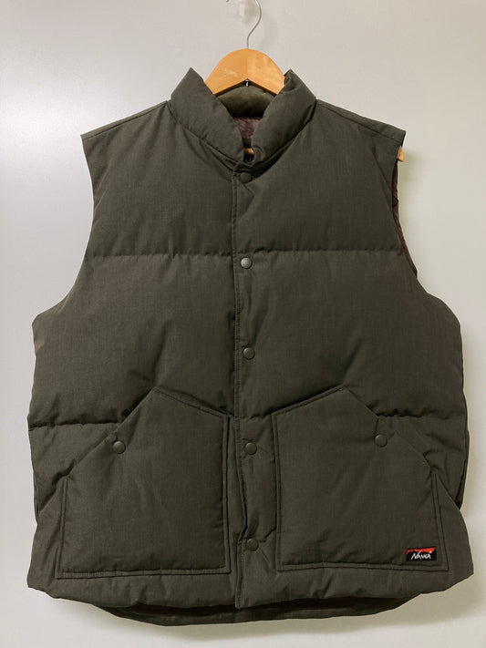 【中古美品】【メンズ】 NANGA ナンガ GRANDPARK別注 TAKIBI DOWN VEST 3469-3690 タキビ ダウン ベスト アウター 144-251125-jt-03-min サイズ：50 カラー：オリーブ 万代Net店