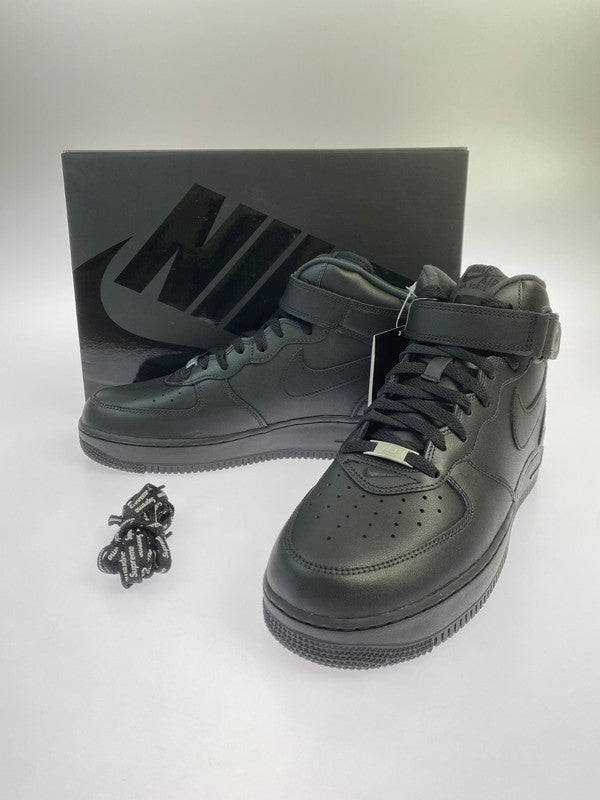 【中古美品】【メンズ】 Supreme シュプリーム × NIKE ナイキ AIR FORCE 1 MID BLACK FW24 FZ8784-001 エアフォース1 ミッド スニーカー メンズ 靴 シューズ 160-251124-em-08-min サイズ：27.5cm カラー：ブラック 万代Net店