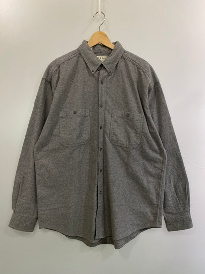 【中古品】【メンズ】 L.L.Bean エルエルビーン DD67 90S CHAMOIS CLOTH SHIRT シャミークロスシャツ 144-260408-zi-11-min サイズ：L カラー：グレー 万代Net店