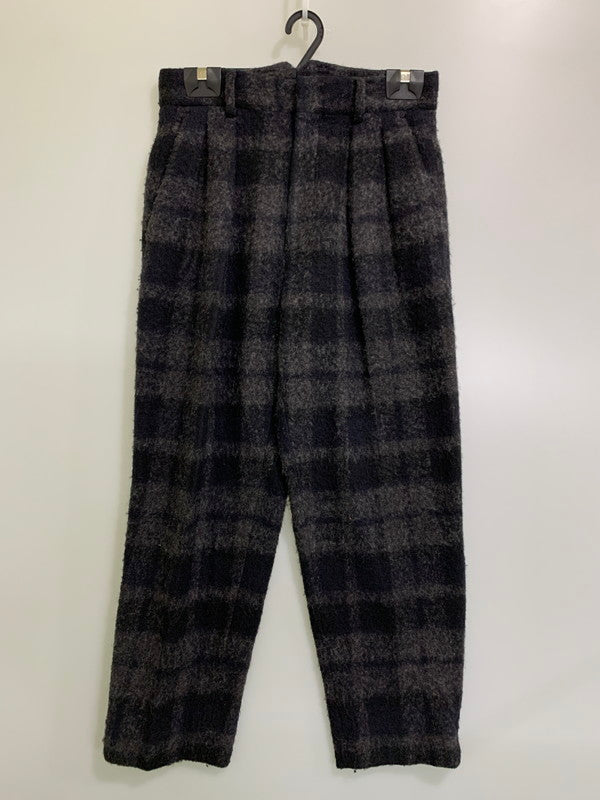【中古品】【メンズ】 STEIN IN TUCK BLANKET TROUSERS SHADOW CHECK ST.293-2 シュタイン イン タック ブランケット トラウザーズ パンツ シャドウ チェック ボトムス 151-251125-yn-32-min サイズ：M カラー：ネイビー/グレー 万代Net店