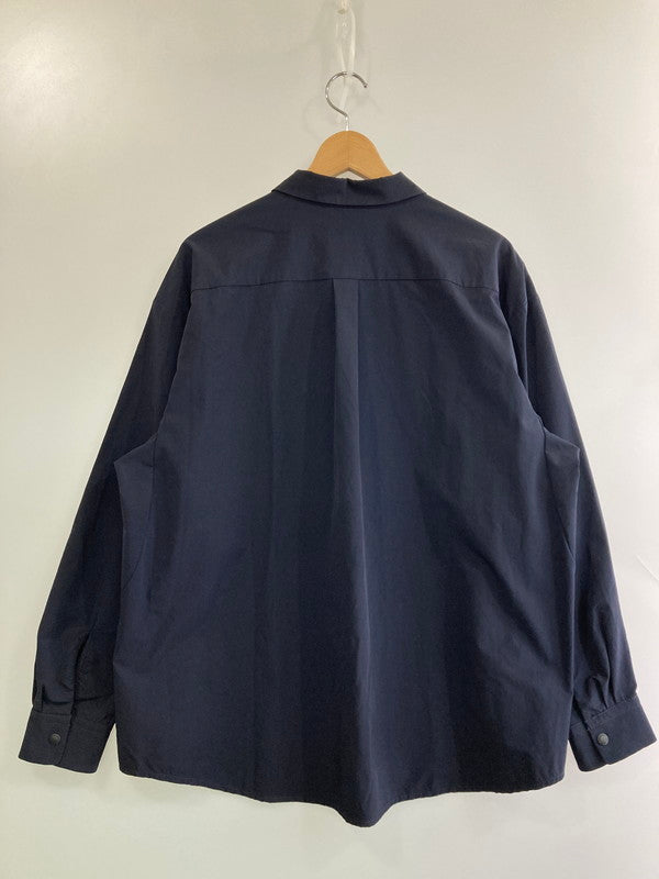 【中古品】【メンズ】 and wander アンドワンダー LIGHT W CLOTH SHIRT 574-3283071 ライト ダブリュー クロス シャツ トップス 140-251126-jt-18-min サイズ：XL カラー：ネイビー 万代Net店