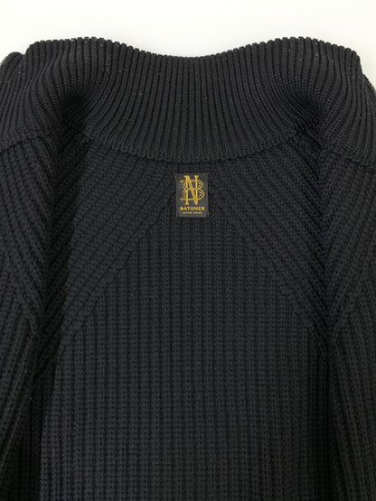 【中古品】【メンズ】 BATONER SIGNATURE DRIVERS SOLIDWOOL KNIT BN-21FM-025 バトナー シグネチャー ドライバーズ ソリッドウール ニット トップス 140-251125-yn-27-min サイズ：3 カラー：ブラック 万代Net店