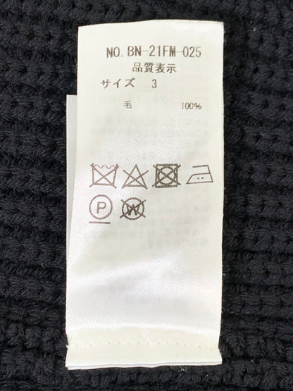 【中古品】【メンズ】 BATONER SIGNATURE DRIVERS SOLIDWOOL KNIT BN-21FM-025 バトナー シグネチャー ドライバーズ ソリッドウール ニット トップス 140-251125-yn-27-min サイズ：3 カラー：ブラック 万代Net店