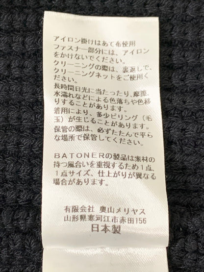 【中古品】【メンズ】 BATONER SIGNATURE DRIVERS SOLIDWOOL KNIT BN-21FM-025 バトナー シグネチャー ドライバーズ ソリッドウール ニット トップス 140-251125-yn-27-min サイズ：3 カラー：ブラック 万代Net店